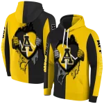appalachian state mountaineers heartbeat graphic black hoodie best selling