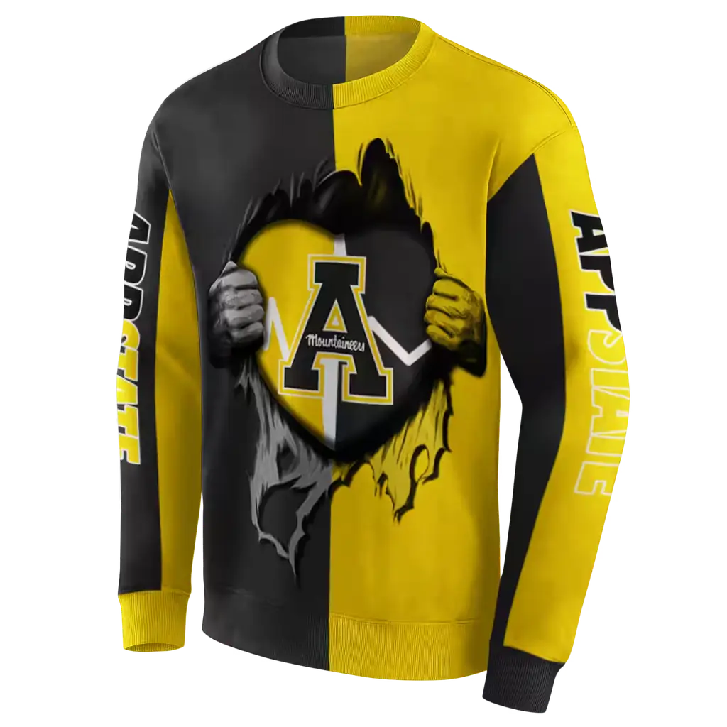 appalachian state mountaineers heartbeat graphic black hoodie new arrival appalachian state mountaineers heartbeat graphic black hoodie new arrival