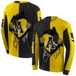 appalachian state mountaineers heartbeat graphic black hoodie best selling
