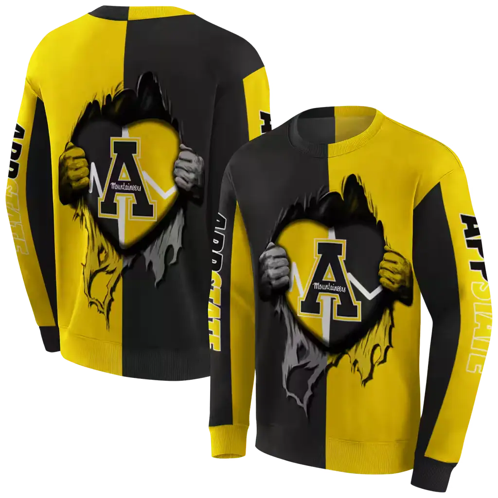 appalachian state mountaineers heartbeat graphic black hoodie premium grade appalachian state mountaineers heartbeat graphic black hoodie premium grade