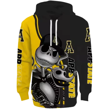appalachian state mountaineers jack skellington black hoodie best selling