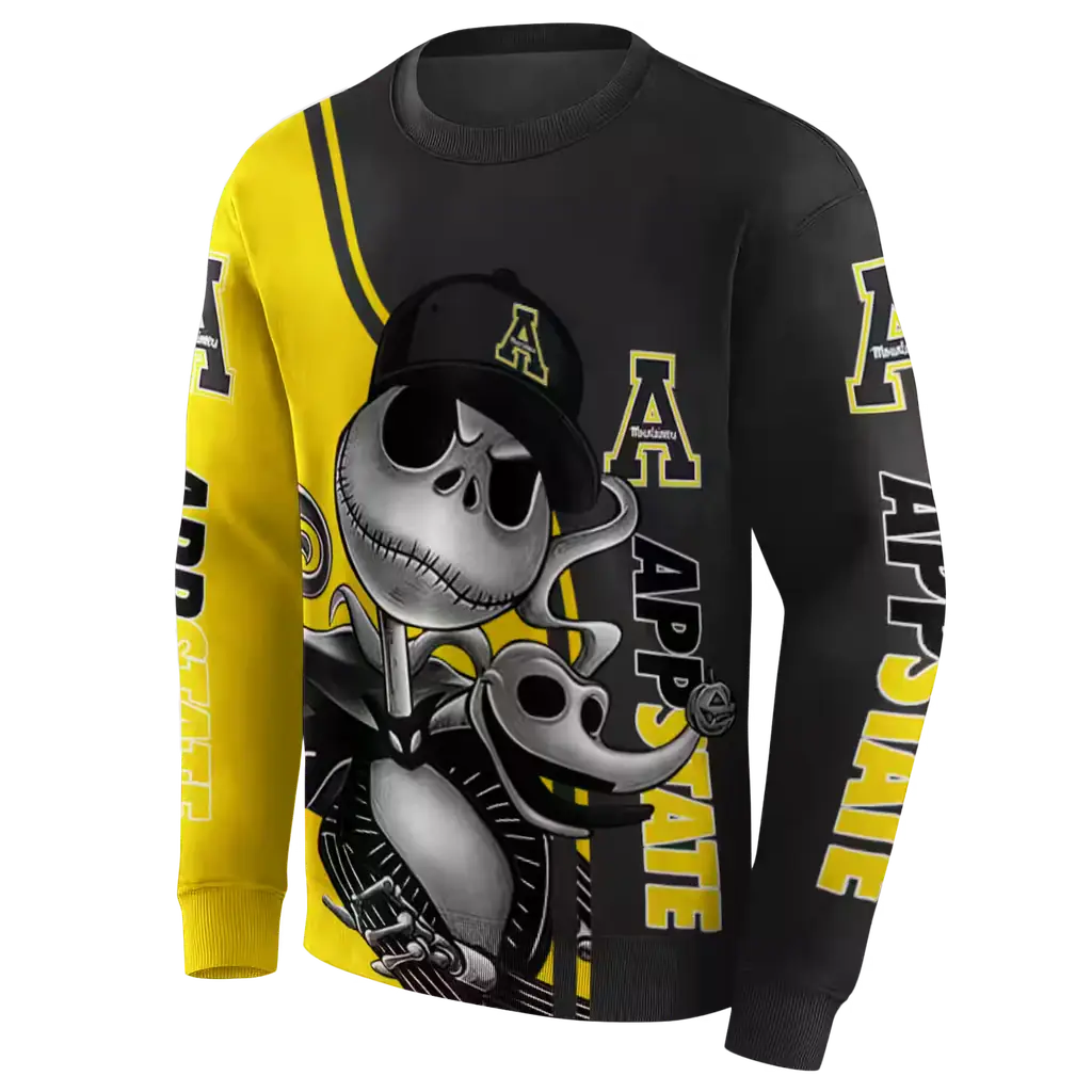 appalachian state mountaineers jack skellington black hoodie new arrival appalachian state mountaineers jack skellington black hoodie new arrival