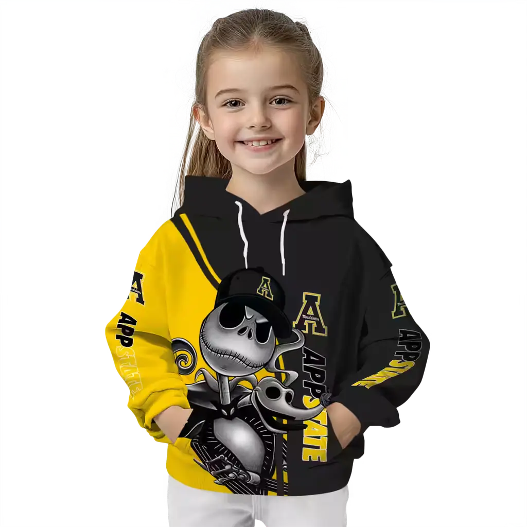 appalachian state mountaineers jack skellington black hoodie top rated appalachian state mountaineers jack skellington black hoodie top rated