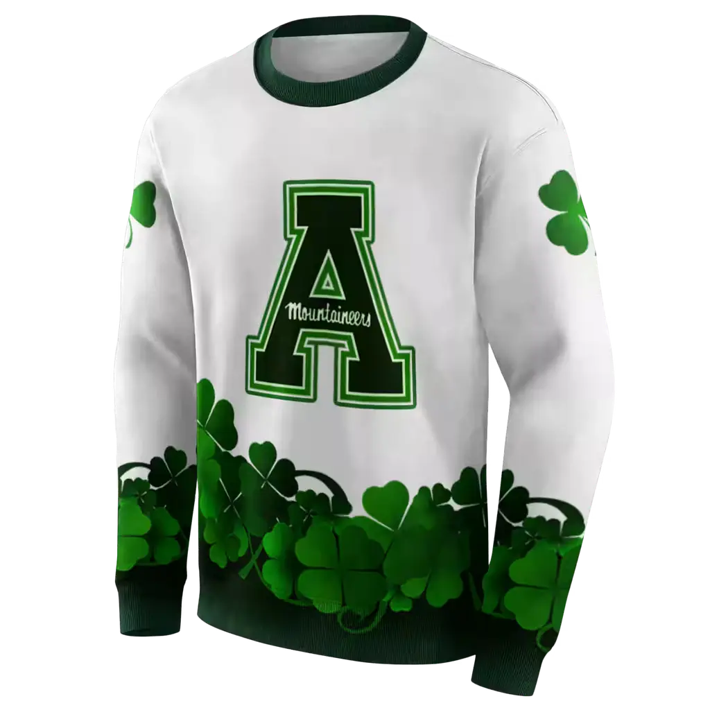 appalachian state mountaineers lucky motif white green hoodie new arrival appalachian state mountaineers lucky motif white green hoodie new arrival