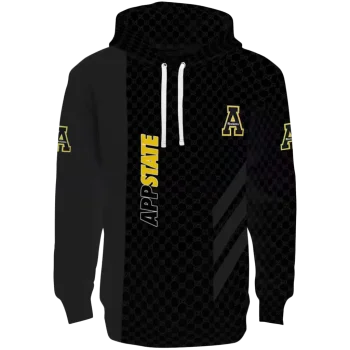 appalachian state mountaineers monogram pattern black hoodie best selling