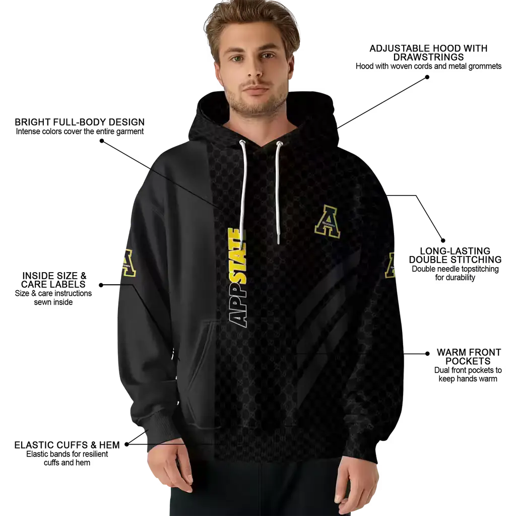 appalachian state mountaineers monogram pattern black hoodie latest model appalachian state mountaineers monogram pattern black hoodie latest model