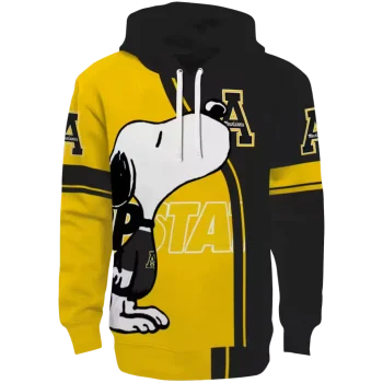 appalachian state mountaineers playful snoopy black hoodie best selling