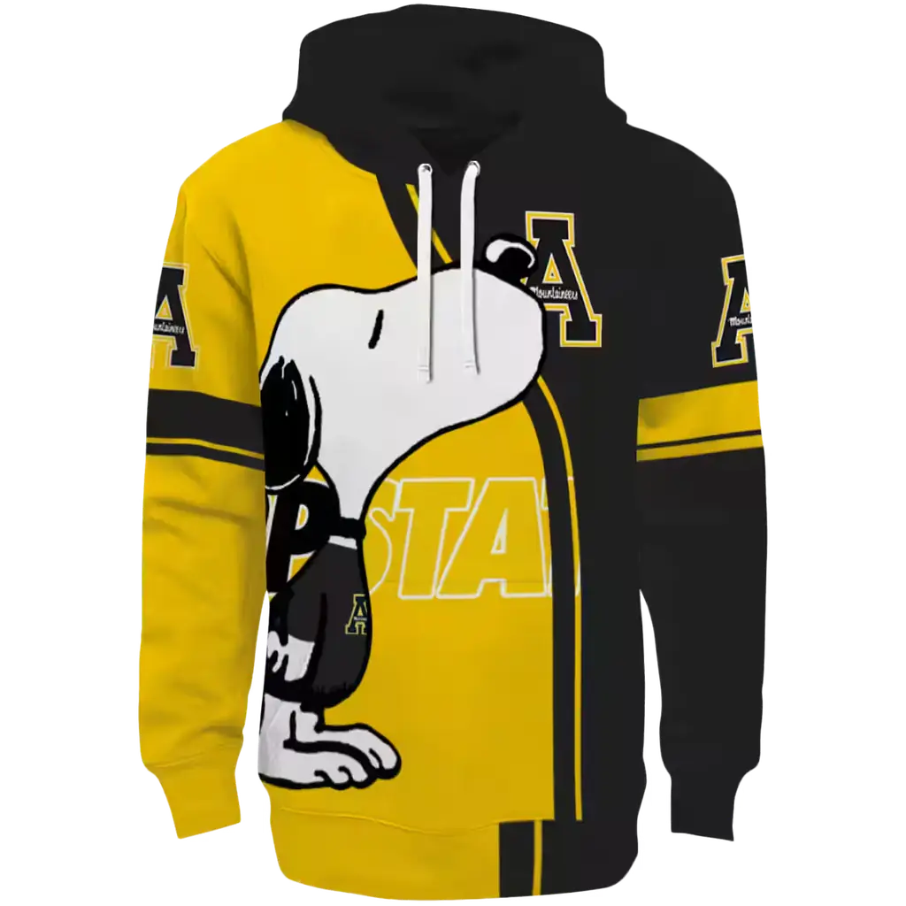 appalachian state mountaineers playful snoopy black hoodie best selling appalachian state mountaineers playful snoopy black hoodie best selling
