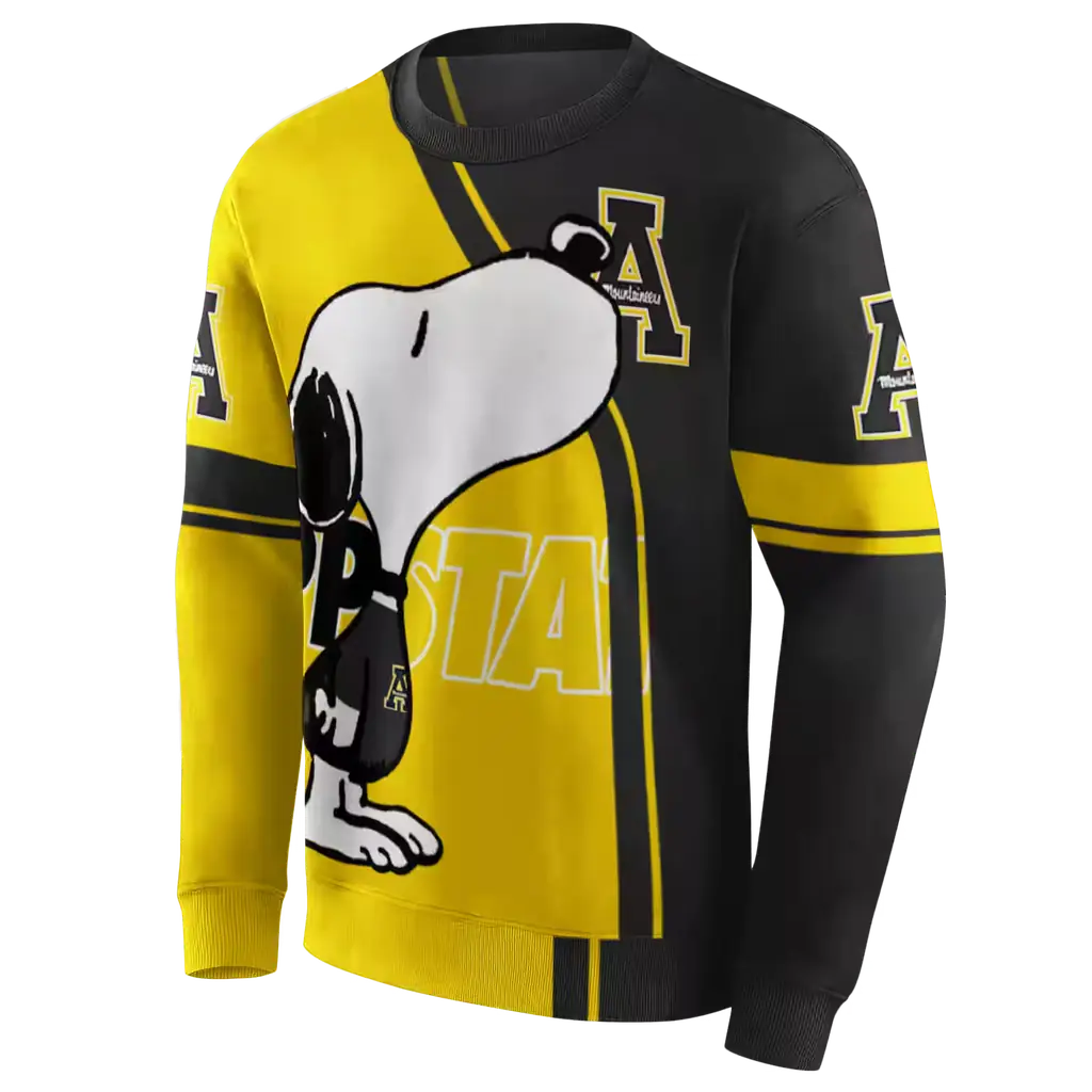 appalachian state mountaineers playful snoopy black hoodie new arrival appalachian state mountaineers playful snoopy black hoodie new arrival