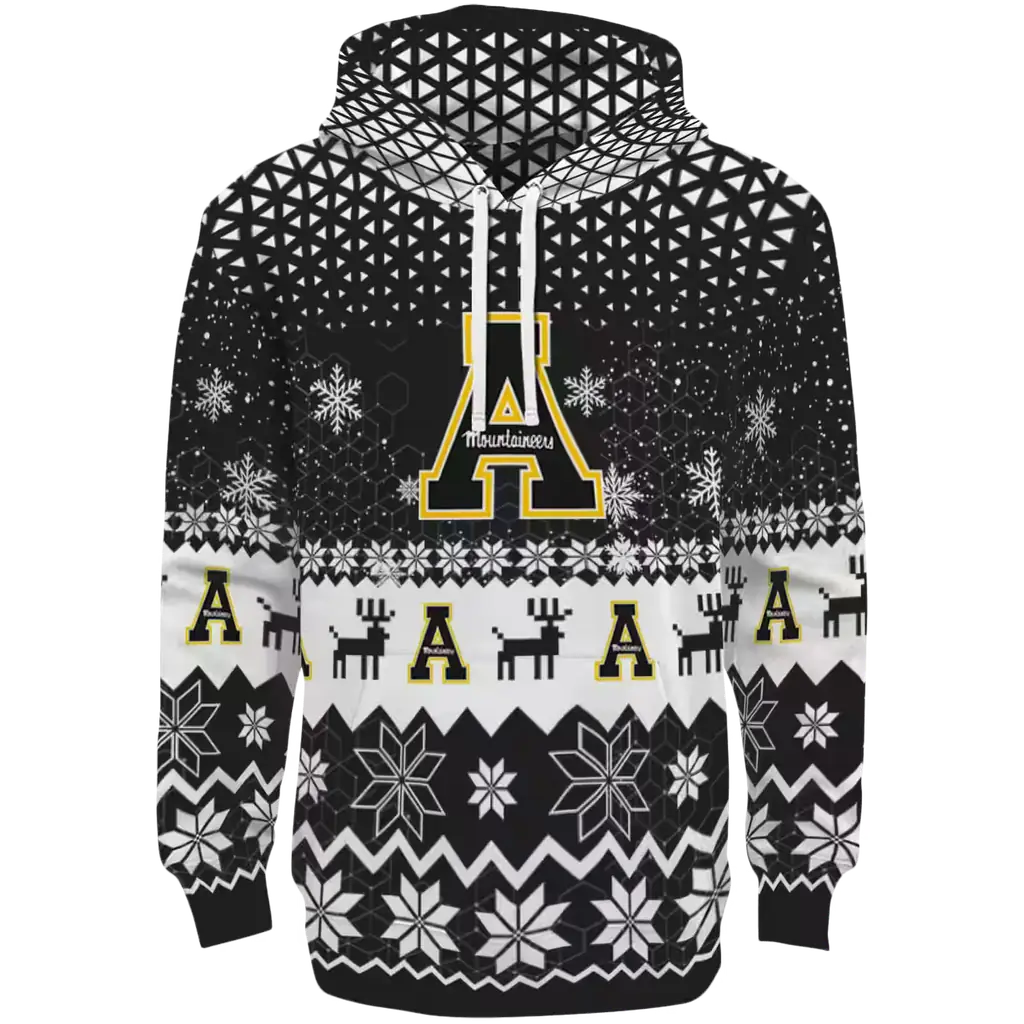 appalachian state mountaineers reindeer motif black hoodie best selling appalachian state mountaineers reindeer motif black hoodie best selling
