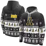 appalachian state mountaineers reindeer motif black hoodie best selling