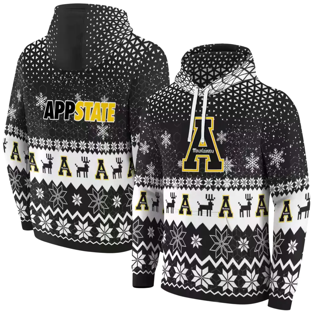 appalachian state mountaineers reindeer motif black hoodie fashion forward appalachian state mountaineers reindeer motif black hoodie fashion forward