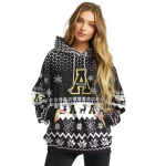 appalachian state mountaineers reindeer motif black hoodie best selling