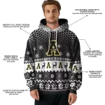 appalachian state mountaineers reindeer motif black hoodie best selling