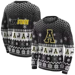 appalachian state mountaineers reindeer motif black hoodie best selling