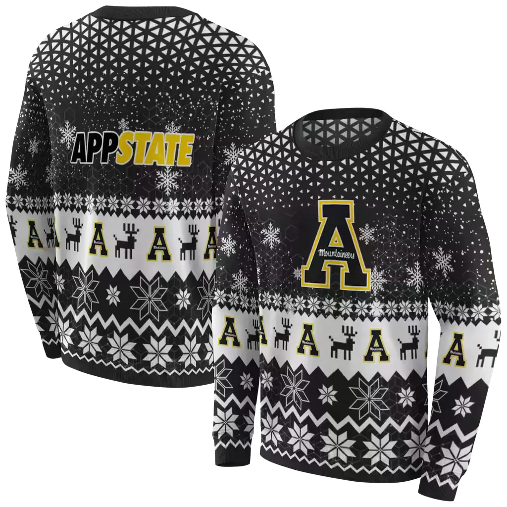 appalachian state mountaineers reindeer motif black hoodie premium grade appalachian state mountaineers reindeer motif black hoodie premium grade