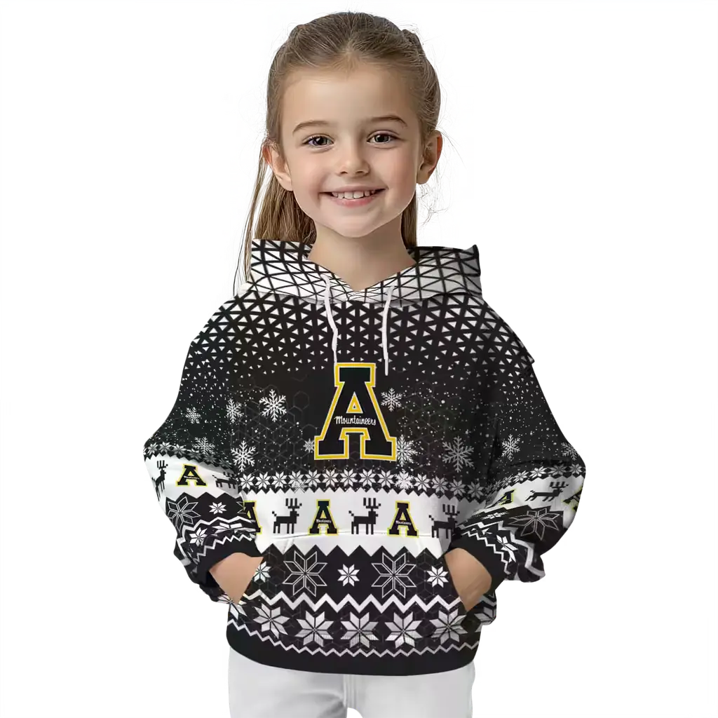 appalachian state mountaineers reindeer motif black hoodie top rated appalachian state mountaineers reindeer motif black hoodie top rated