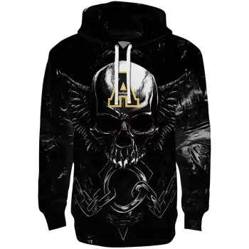appalachian state mountaineers skull artwork black hoodie best selling