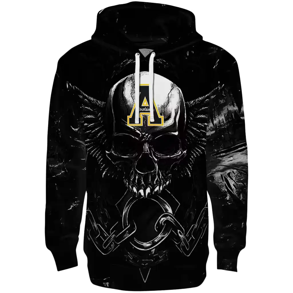 appalachian state mountaineers skull artwork black hoodie best selling appalachian state mountaineers skull artwork black hoodie best selling