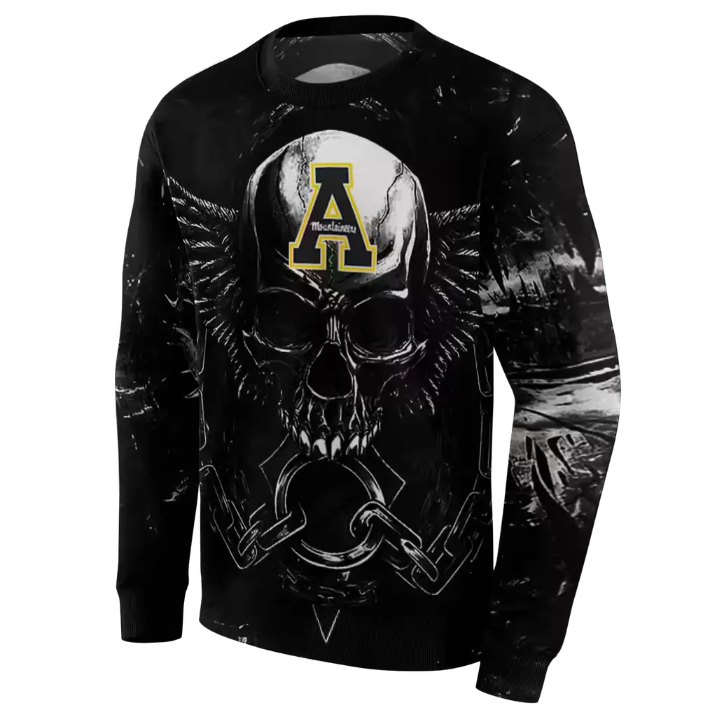 appalachian state mountaineers skull artwork black hoodie new arrival appalachian state mountaineers skull artwork black hoodie new arrival