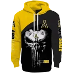 appalachian state mountaineers skull punisher gold black hoodie best selling