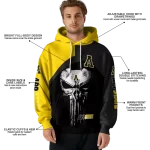 appalachian state mountaineers skull punisher gold black hoodie best selling