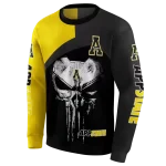 appalachian state mountaineers skull punisher gold black hoodie best selling