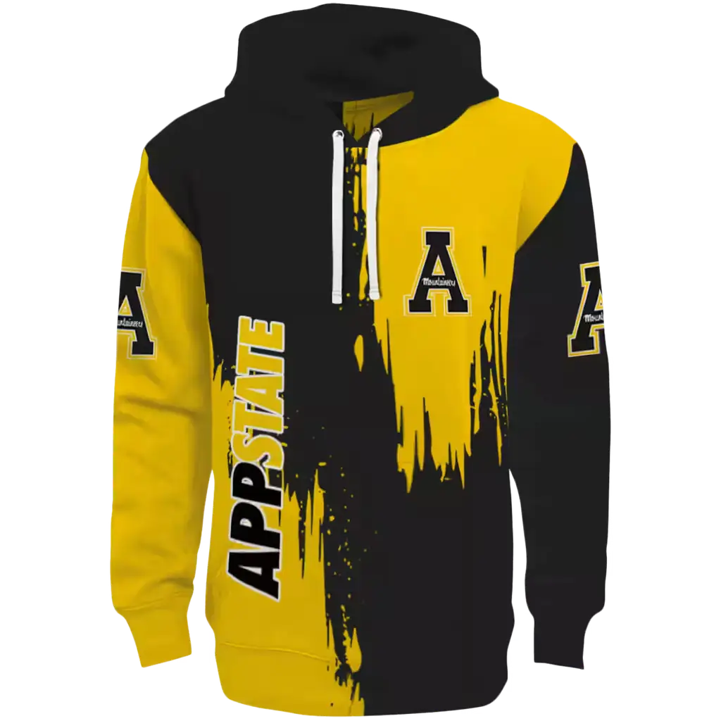 appalachian state mountaineers splatter effect black hoodie best selling appalachian state mountaineers splatter effect black hoodie best selling