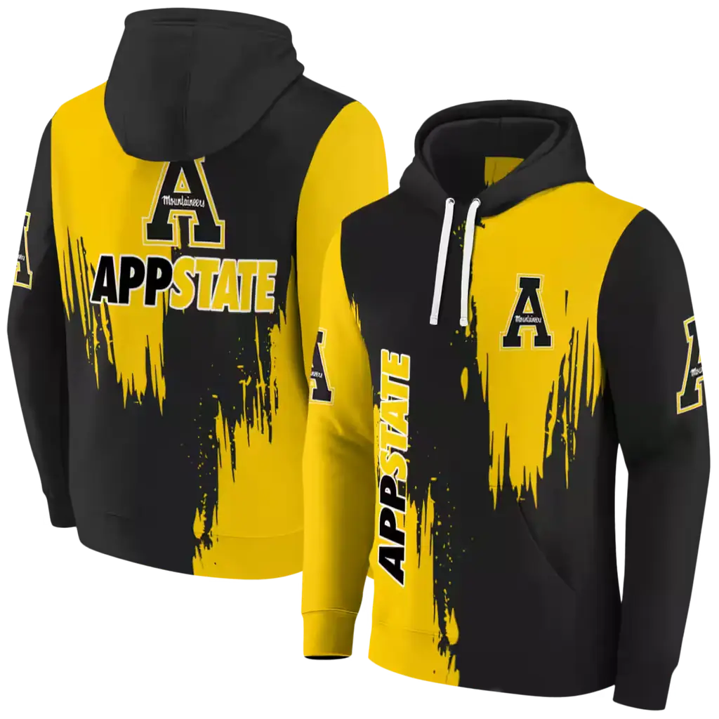 appalachian state mountaineers splatter effect black hoodie fashion forward appalachian state mountaineers splatter effect black hoodie fashion forward