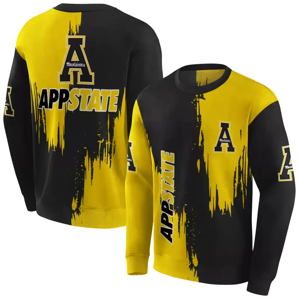appalachian state mountaineers splatter effect black hoodie premium grade appalachian state mountaineers splatter effect black hoodie premium grade