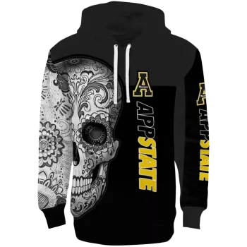 appalachian state mountaineers sugar skull black hoodie best selling