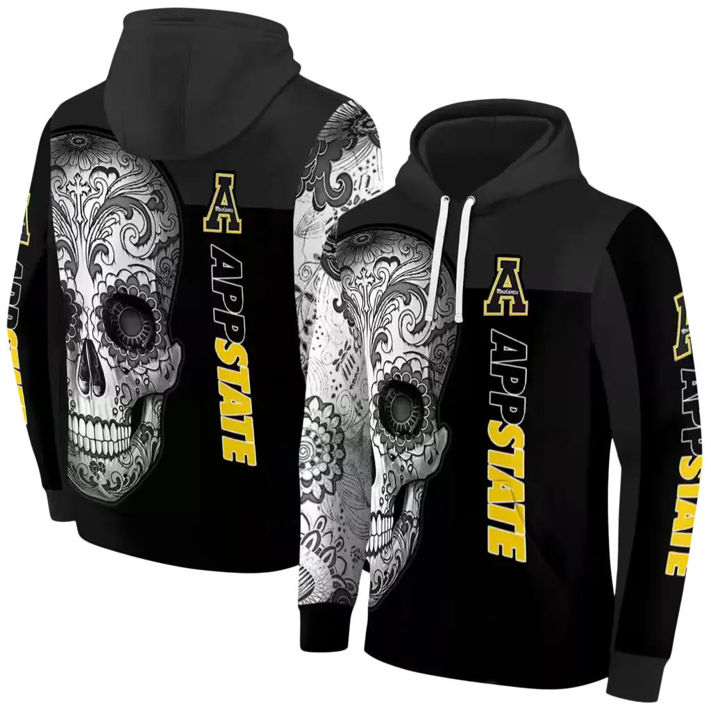 appalachian state mountaineers sugar skull black hoodie fashion forward appalachian state mountaineers sugar skull black hoodie fashion forward