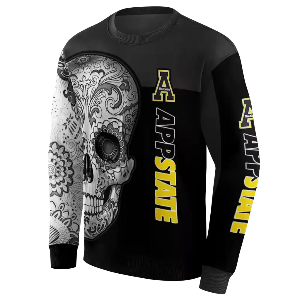 appalachian state mountaineers sugar skull black hoodie new arrival appalachian state mountaineers sugar skull black hoodie new arrival