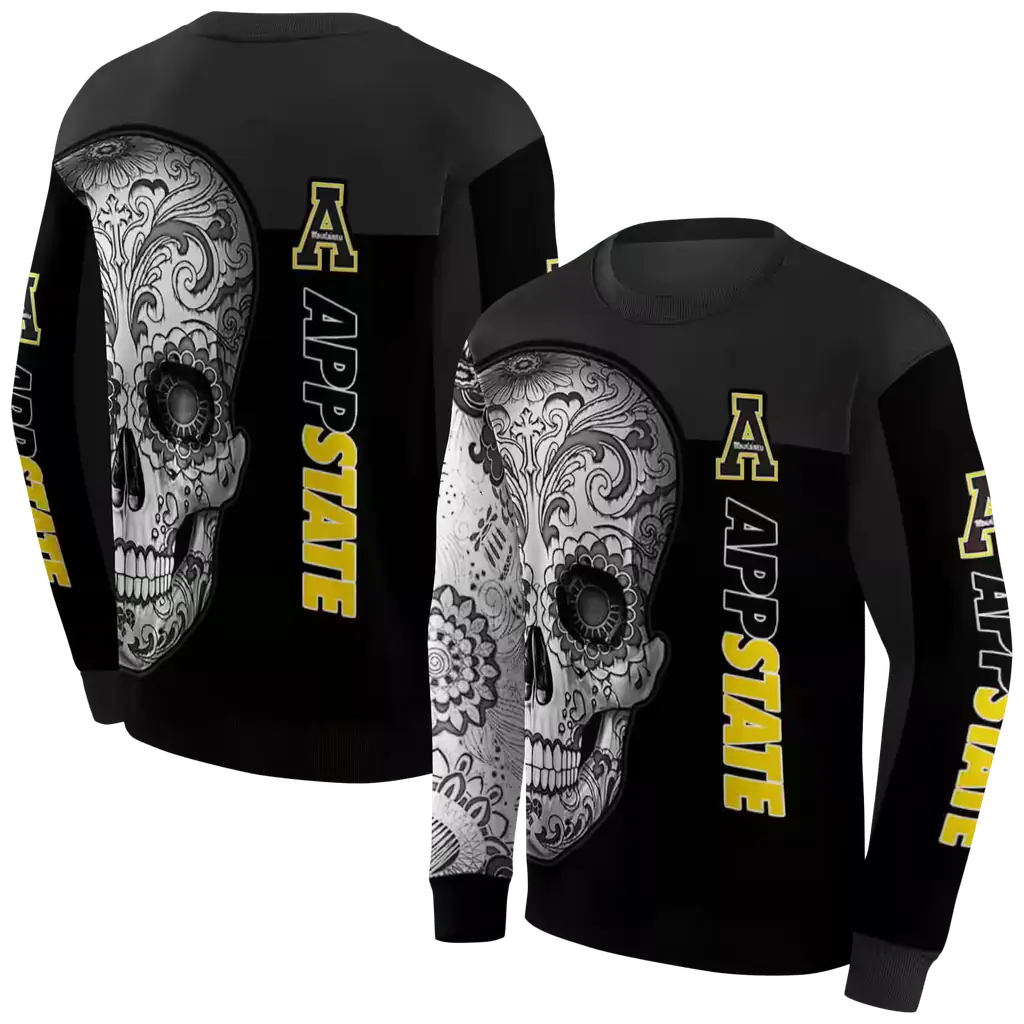 appalachian state mountaineers sugar skull black hoodie premium grade appalachian state mountaineers sugar skull black hoodie premium grade