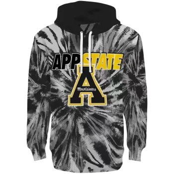 appalachian state mountaineers tie dye pattern black hoodie best selling
