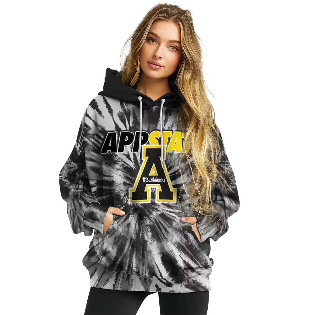 appalachian state mountaineers tie dye pattern black hoodie high quality appalachian state mountaineers tie dye pattern black hoodie high quality