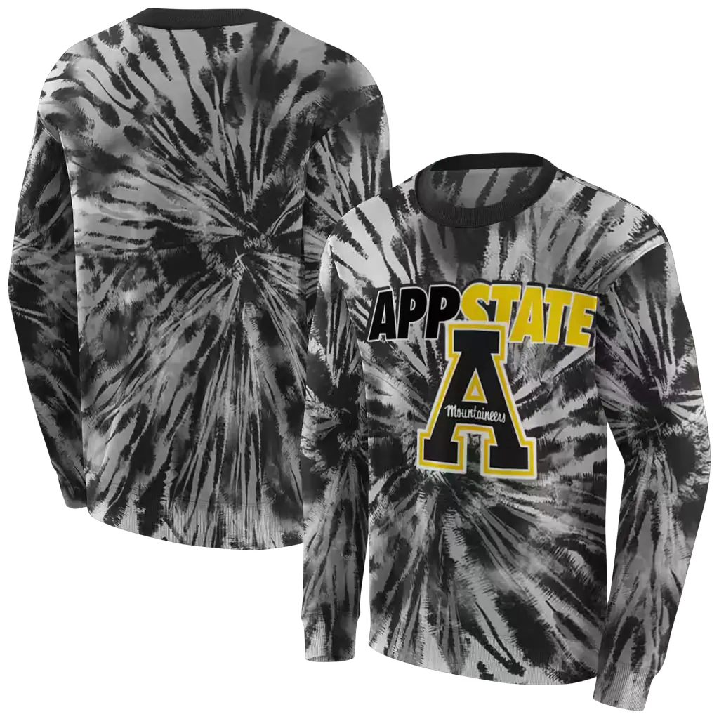 appalachian state mountaineers tie dye pattern black hoodie premium grade appalachian state mountaineers tie dye pattern black hoodie premium grade