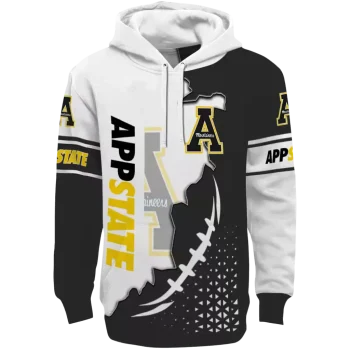 appalachian state mountaineers triangular pattern black white hoodie best selling