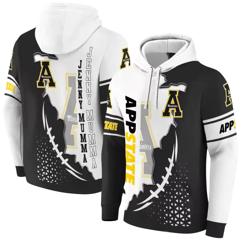 appalachian state mountaineers triangular pattern black white hoodie fashion forward appalachian state mountaineers triangular pattern black white hoodie fashion forward