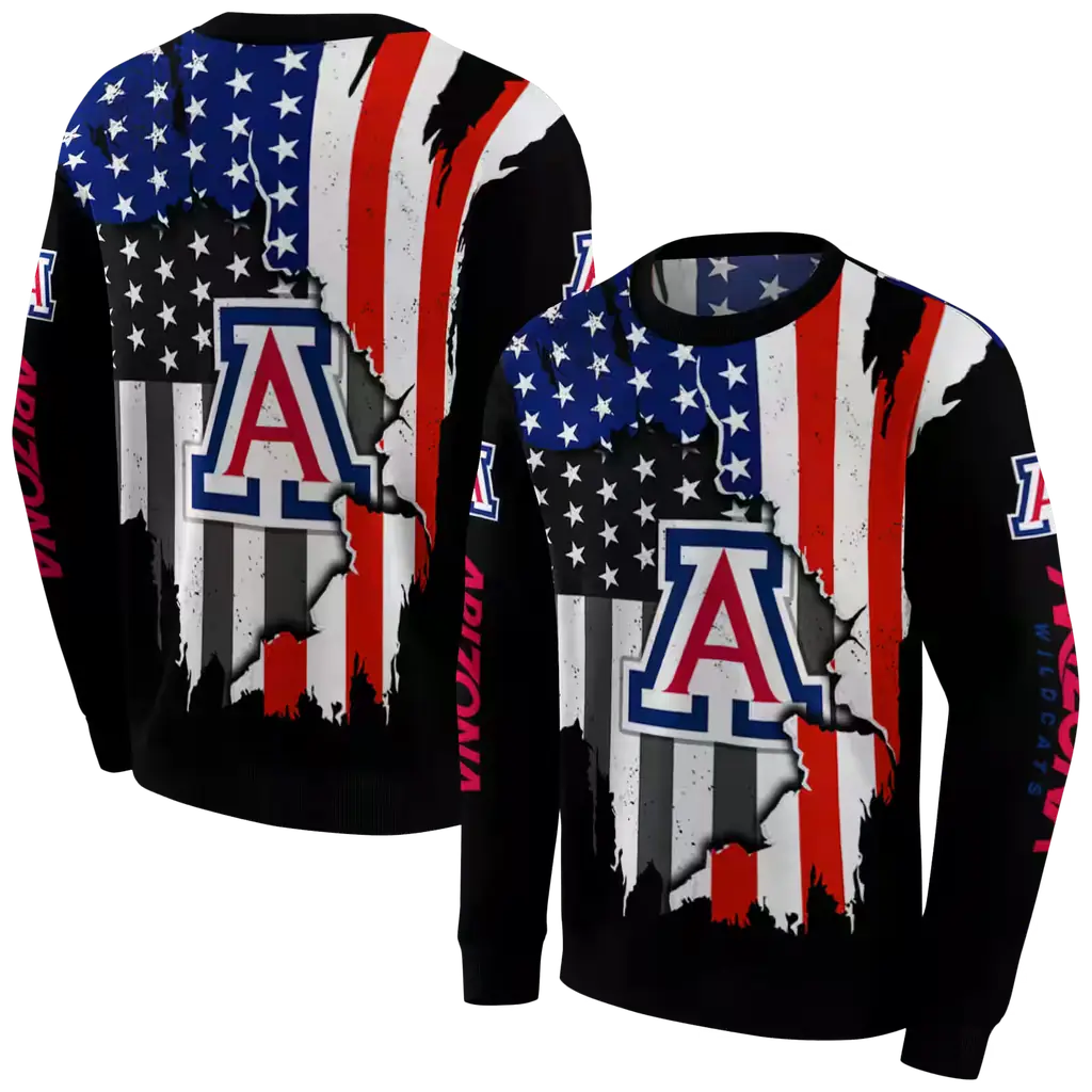 arizona wildcats american pride black hoodie premium grade arizona wildcats american pride black hoodie premium grade