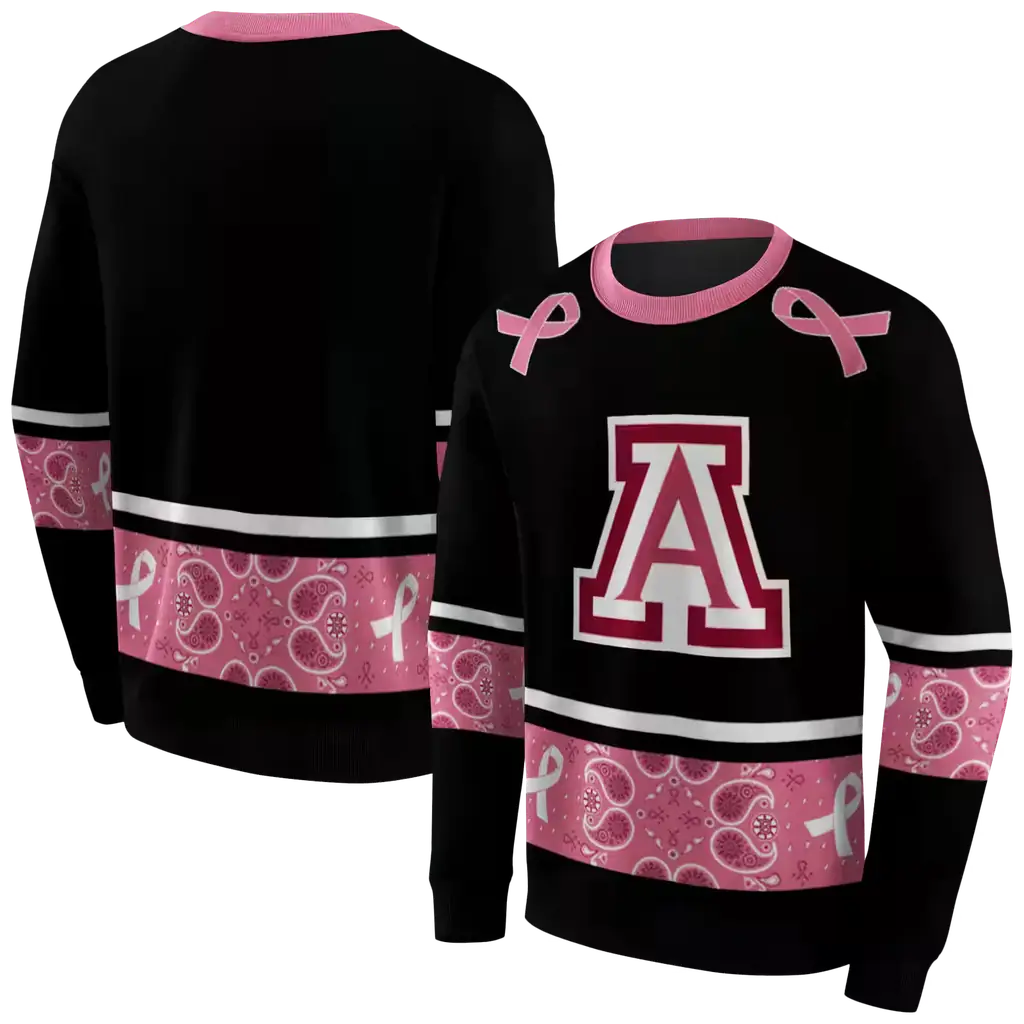 arizona wildcats awareness ribbon black pink hoodie premium grade arizona wildcats awareness ribbon black pink hoodie premium grade
