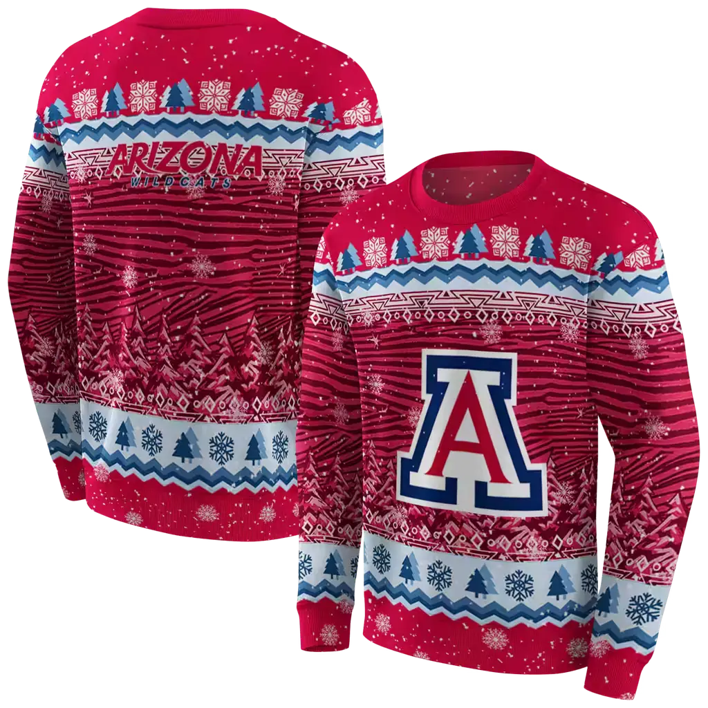 arizona wildcats christmas trees red hoodie premium grade arizona wildcats christmas trees red hoodie premium grade