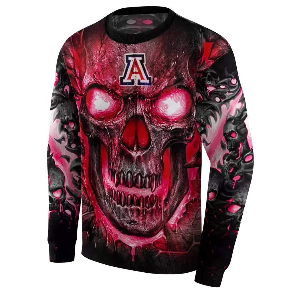 arizona wildcats demonic skull red black hoodie new arrival arizona wildcats demonic skull red black hoodie new arrival