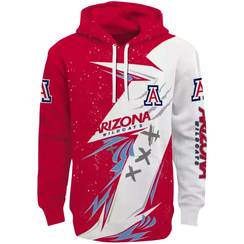 arizona wildcats dynamic slash red white hoodie best selling arizona wildcats dynamic slash red white hoodie best selling