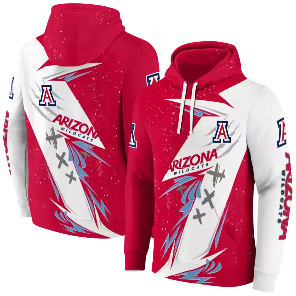 arizona wildcats dynamic slash red white hoodie fashion forward arizona wildcats dynamic slash red white hoodie fashion forward