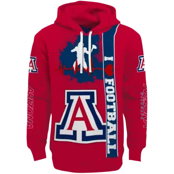 arizona wildcats football heartbeat red hoodie best selling