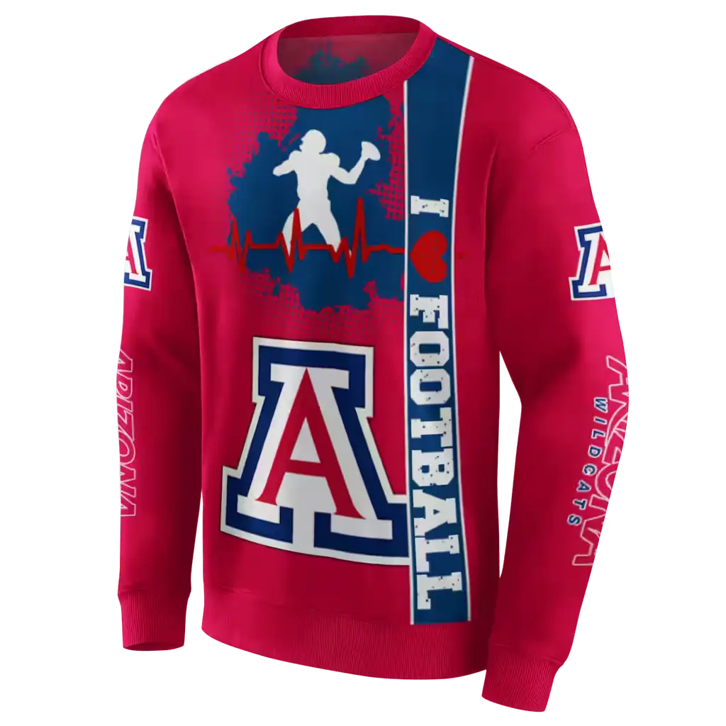 arizona wildcats football heartbeat red hoodie new arrival arizona wildcats football heartbeat red hoodie new arrival