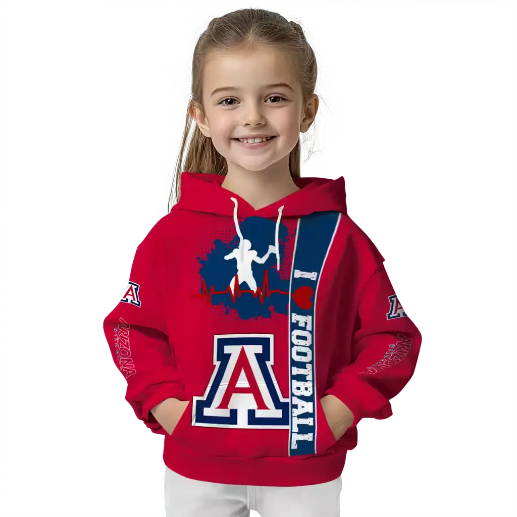 arizona wildcats football heartbeat red hoodie top rated arizona wildcats football heartbeat red hoodie top rated
