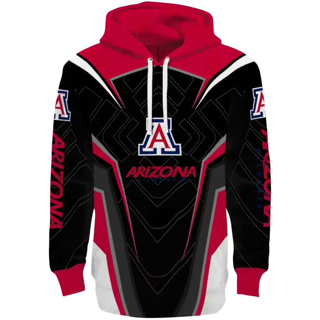 arizona wildcats futuristic pattern red black hoodie best selling arizona wildcats futuristic pattern red black hoodie best selling