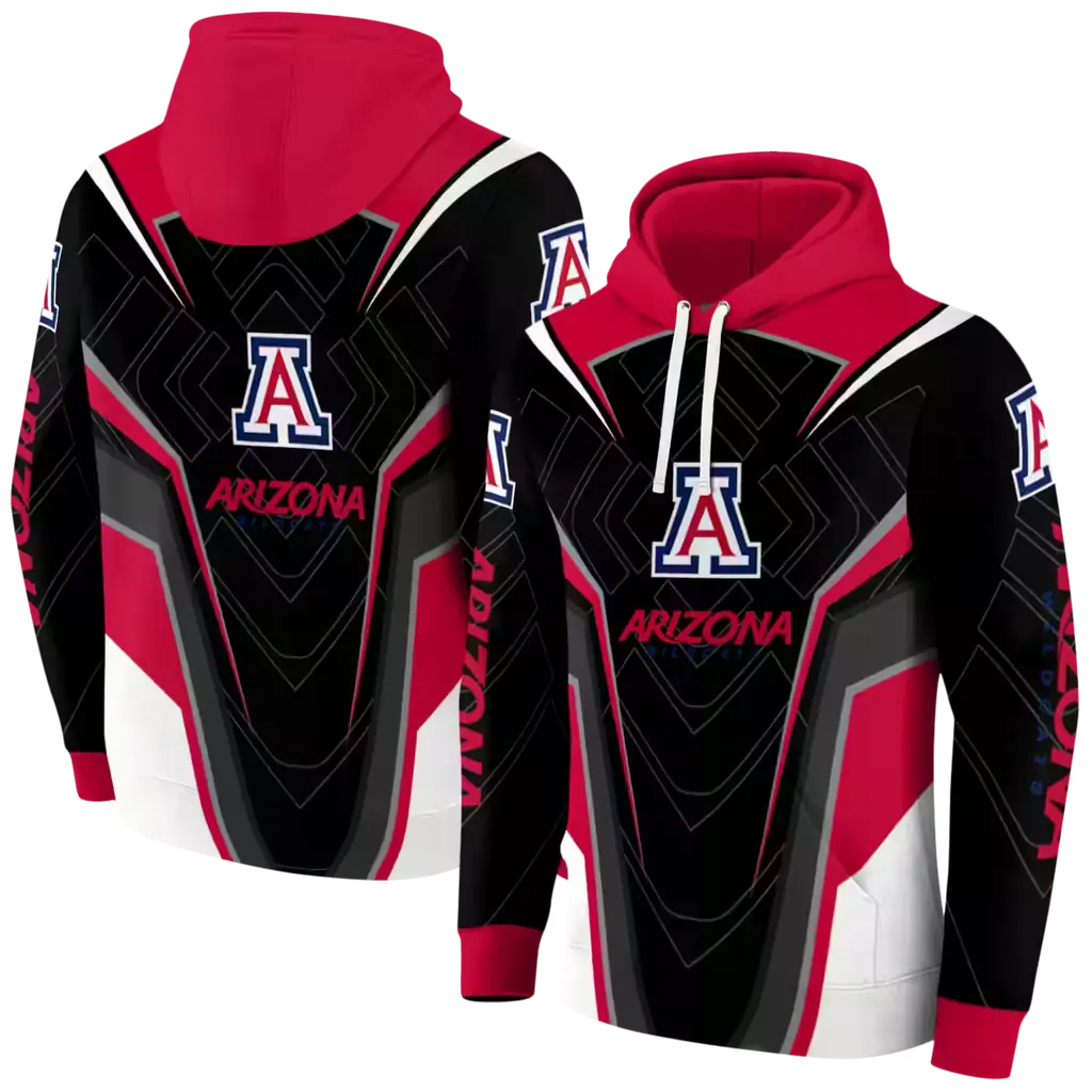 arizona wildcats futuristic pattern red black hoodie fashion forward arizona wildcats futuristic pattern red black hoodie fashion forward
